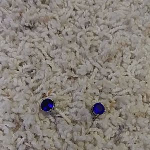 Blue silver earrings